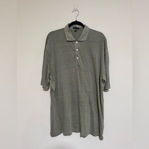 Peter Millar Green Linen Crown Crafted Polo Shirt Size XL Golf Resort Outdoors